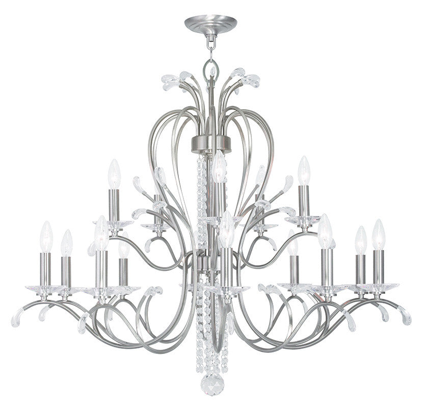Livex Serafina 10 Light + 5 Light BN Chandelier - C185-51009-91
