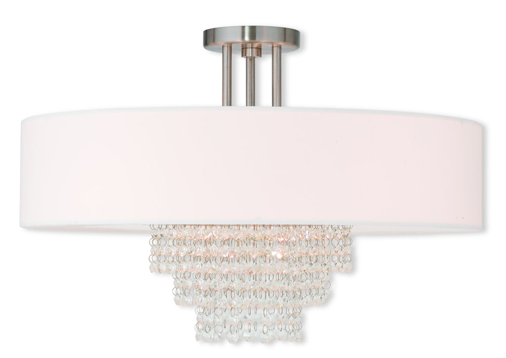 Livex Carlisle 5 Light Brushed Nickel Ceiling Mount - C185-51029-91