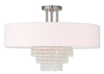 Livex Carlisle 5 Light Brushed Nickel Ceiling Mount - C185-51029-91