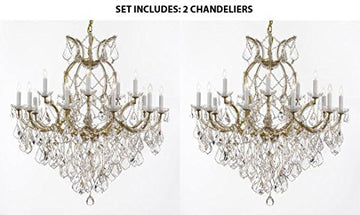 Set Of 2 - Maria Theresa Chandelier Crystal Lighting Chandeliers H38" X W37" - 2Ea-1/21510/15+1 A500-
