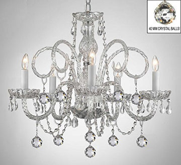 Swarovski Crystal Trimmed Chandelier All Crystal Chandelier With Crystal Balls - A46-B6/385/5 Sw