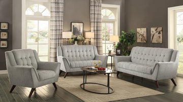 Set of 2 - Natalia Upholstered Sofa + Loveseat Dove Grey - D300-10093