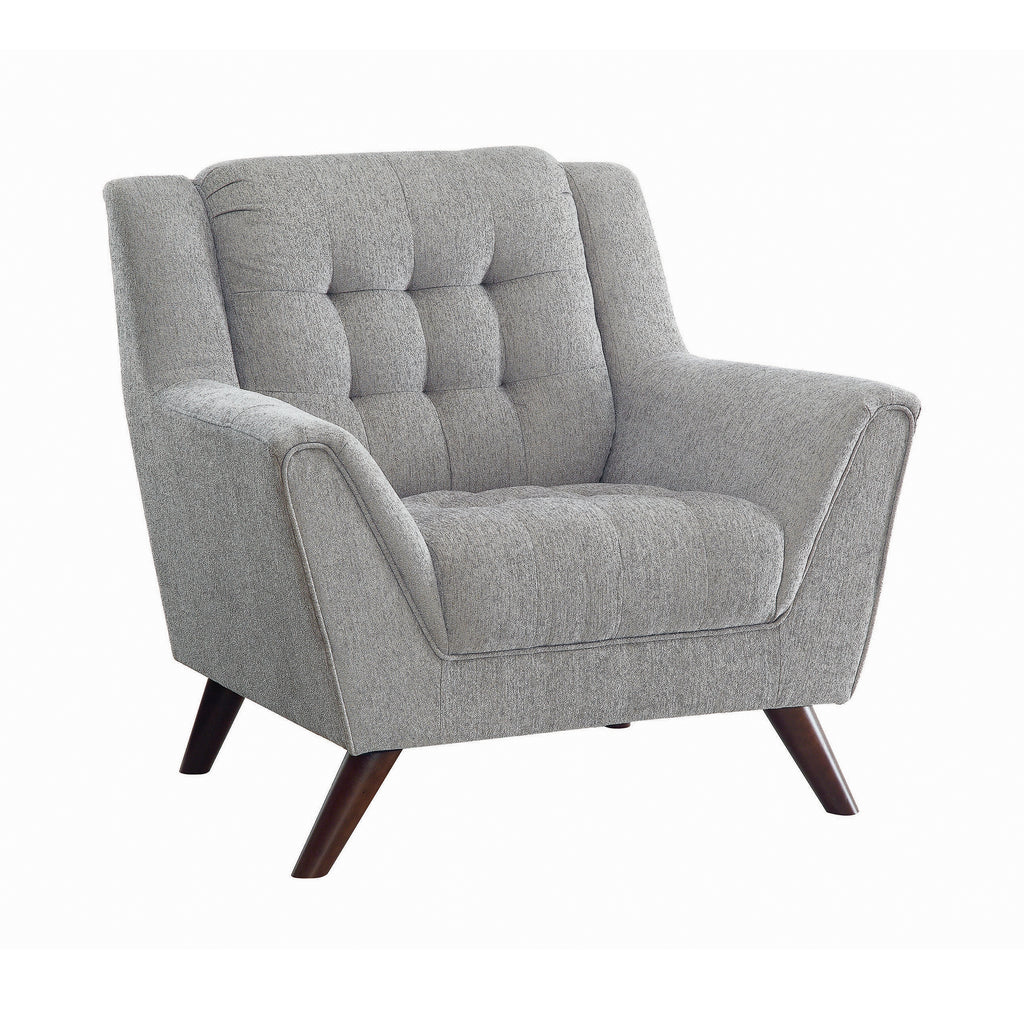 Set of 3 - Natalia Upholstered Sofa + Loveseat + Chair Dove Grey - D300-10094