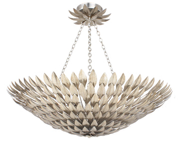 8 Light Antique Silver Floral Ceiling Mount - C193-519-SA_CEILING