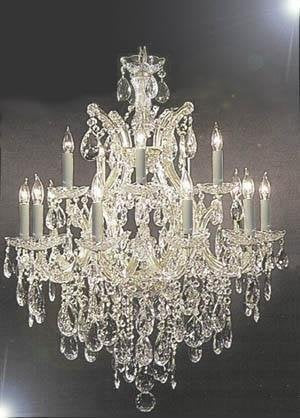 Set of 2-1 Chandelier Lighting Crystal Chandeliers H30"X W28" and 1 Maria Theresa Chandelier Crystal Lighting Chandeliers Dressed with Empress Crystal (Tm) H 50" W 37" - CS/21532/12+1 + CS/2232/24+1 A500-