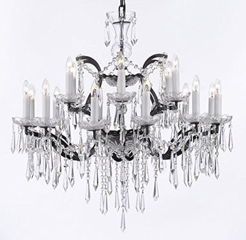 Nineteenth C. Baroque Iron & Empress Crystal (Tm) Chandelier Lighting Crystal Icicles H 28" X W 30" - G83-B27/995/18