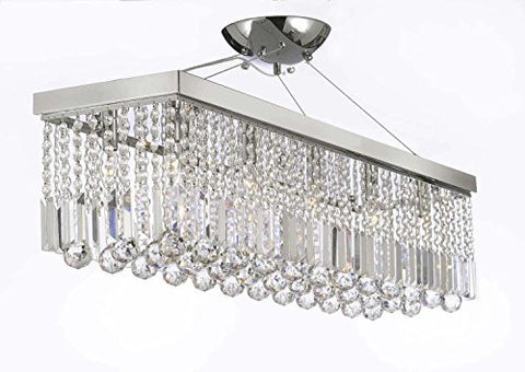 Ten Light 40" Contemporary Crystal Chandelier Rectangular Chandeliers Lighting - A113-1120/10