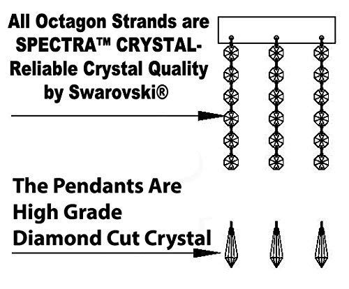 Made with Swarovski Crystal French Empire Crystal Chandelier Lighting H50" X W24" Good for Foyer, Entryway, Family Room, Living Room and More! - A500-CS/870/15SW