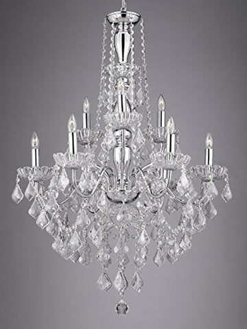 Crystal Chandelier New Elegant Lighting 9 Lights H36" X Wd 26" Ceiling Fixture Pendant Lamp Modern - B14/843/6+3