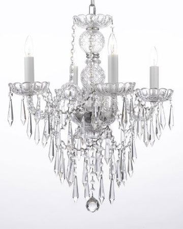 New Authentic All Crystal Chandelier Lighting W/ Crystal Icicles H22" X W17" - J10-B27/3/26098/4