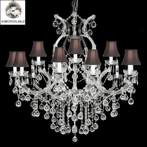 Crystal Chandelier W/Crystal Balls & Shades - A500-B6/Sc/Silver/21510/15+1