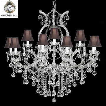 Crystal Chandelier W/Crystal Balls & Shades - A500-B6/Sc/Silver/21510/15+1