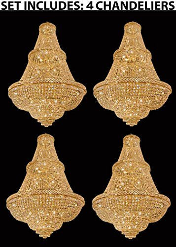 Set Of 4 - French Empire Crystal Chandelier Lighting H72" X W50" - Perfect For Ballrooms Or Event Halls - 4Ea-448/48 A500-
