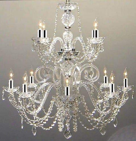 Petite French Chandelier with Swarovski Crystal w/Chrome Sleeves H30" X W28" - GO-B43/J10-26048/8+4SW