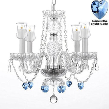Crystal Chandelier Lighting Chandeliers W/ Candle Votives H17" W17" - For Indoor / Outdoor Use Great For Outdoor Events Hang From Trees / Gazebo / Pergola / Porch / Patio / Tent - J10-B31/B85/26098/4