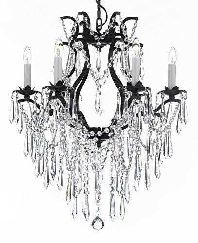 Wrought Iron Empress Crystal (Tm) Chandelier Lighting H 27" W 20" - A83-B27/3530/6