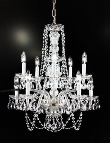 Swarovski Crystal Trimmed Chandelier New Chandelier H24" X W22" - Cjd-Silver/20023Sw