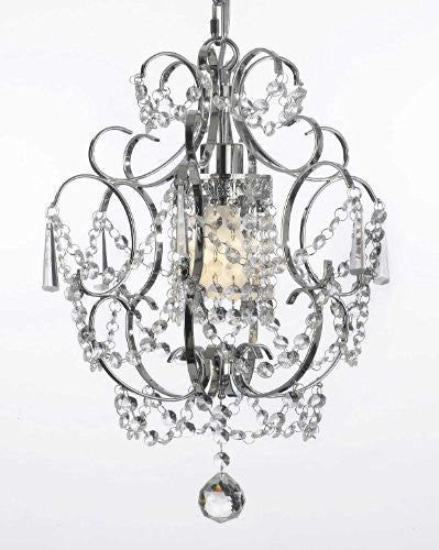 Chrome Crystal Chandelier Lighting H 15" W 11.5" Swag Plug In-Chandelier W/ 14' Feet Of Hanging Chain And Wire - J10-B15/26019/1