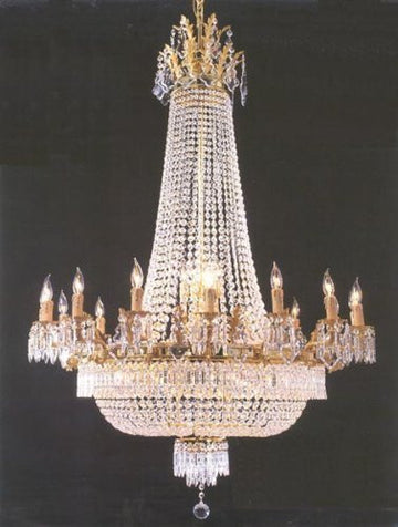 Swarovski Crystal Trimmed Chandelier French Empire Crystal Chandelier Lighting 44X66 34 Lights - Perfect For An Entryway Or Foyer - J10-CG/26082/18+16 Sw