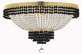Set of 2-1 French Empire Crystal Chandelier Lighting Trimmed w/Jet Black Crystal! H30" X W24" and 1 Flush French Empire Crystal Chandelier Trimmed with Jet Black Crystal! H18" X W24" - B79/CG/870/9 + B79/CG/FLUSH/870/9 A500-