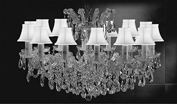 Maria Theresa Chandelier Crystal Lighting Chandeliers Lights Fixture Pendant Ceiling Lamp For Dining Room Entryway Living Room H21" X W31" With White Shades - A83-Sc/Whiteshades/Cs/2489/14