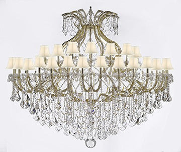 Maria Theresa Empress Crystal (Tm) Chandelier Lighting H 60" W 72" With White Shades - Cjd-Sc-Cg/2181/72