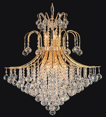 Swarovski Crystal Trimmed Chandelier French Empire Crystal Chandelier Lighting H35" X W31" - A93-CG/876/14SW