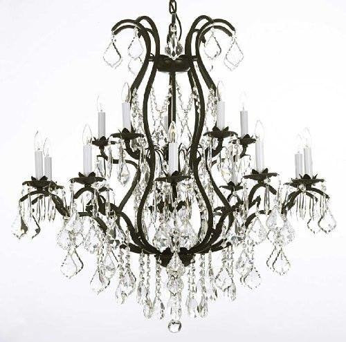 Set of 2 - Wrought Iron Chandelier Crystal Chandeliers Lighting H36" X W36" - A500-2EA 3034/10+5