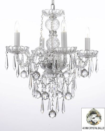 All Crystal Chandelier W/ 40Mm Crystal Balls & Crystal Icicles - J10-B29/3/26098/4