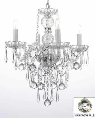 All Crystal Chandelier W/ 40Mm Crystal Balls & Crystal Icicles - J10-B29/3/26098/4