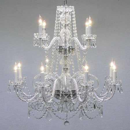 Authentic All Crystal Chandelier H30" X W28" - J10-2/26048/8+4