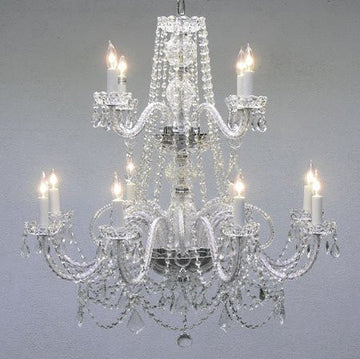 Authentic All Crystal Chandelier H30" X W28" - J10-2/26048/8+4