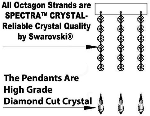 French Empire Crystal Chandelier Lighting W/Swarovski Crystal! 7.5FT Tall! - Perfect for an ENTRYWAY OR Foyer - A500-C9/CG/448/48SW
