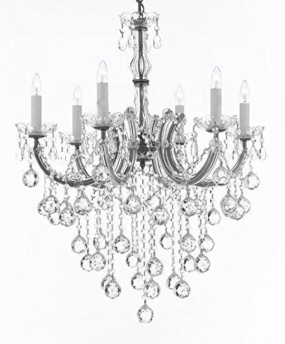 Maria Theresa Chandelier Crystal Lighting Chandeliers H 30" W 22" - J10-B61/Silver/26067/6