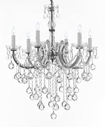 Maria Theresa Chandelier Crystal Lighting Chandeliers H 30" W 22" - J10-B61/Silver/26067/6