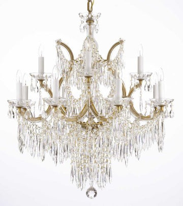 Chandelier U Drops Crystal Chandeliers Waterfall Lighting H30" X W28" - A500-U/21532/12+1