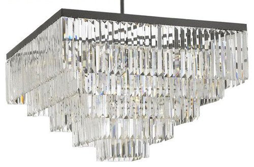 Inspired Odeon Style Crystal Glass Fringe 5-Tier Chandelier W 31.5" X H 27" - 26008/18