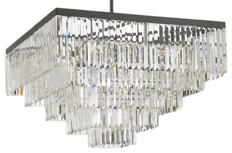 Inspired Odeon Style Crystal Glass Fringe 5-Tier Chandelier W 31.5" X H 27" - 26008/18