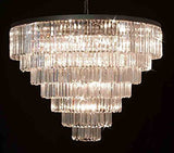 Inspired Odeon Style Empress Crystal Glass Fringe 7 Tier Chandelier Lighting H33.5" W43.5"
