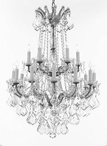 Swarovski Crystal Trimmed Chandelier Maria Theresa Crystal Chandelier Chandeliers Lighting H 36" X W 28" - Great For Dining Room Entryway Or Living Room - A500-B12/Cs/152/18Sw