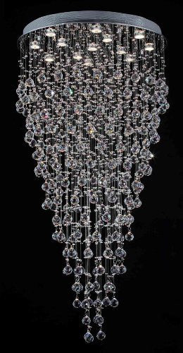 Modern Contemporary Chandelier "Rain Drop" Chandeliers Lighting With Crystal Balls H60"Xw28" - F93-815/13