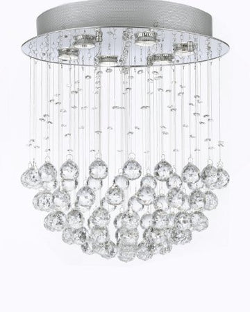 Modern Contemporary Chandelier "Rain Drop" Chandeliers Lighting With Crystal Balls W18" H21" - J10-26065/6