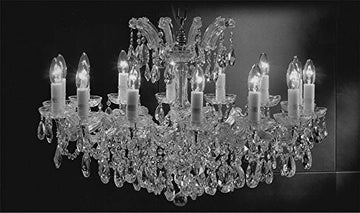 Swarovski Crystal Trimmed Maria Theresa Chandelier Crystal Lighting Chandeliers Lights Fixture Pendant Ceiling Lamp For Dining Room Entryway Living Room H21" X W31" - A83-Cs/2489/14Sw