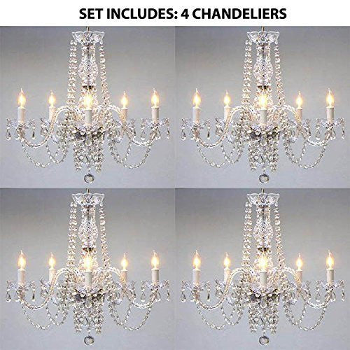 Set Of 4- Empress Crystal (Tm) Chandelier Chandeliers Lighting H25" X W24" - 4Ea-Go-A46-384/5