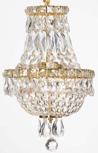 French Empire Crystal Chandelier Chandeliers Lighting H15 X Wd11 3 Lights Empire - 702/3 GOLD