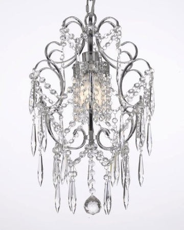 Chrome Crystal Chandelier Lighting Dressed W/ Icicle Crystals H 15" W 11.5" - J10-B10/26019/1