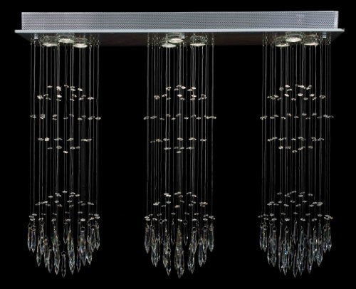 Modern Contemporary Chandelier "Rain Drop" Crystal Chandeliers Lighting H31" W39" L.10" - J10-B10/26058/3+3+3