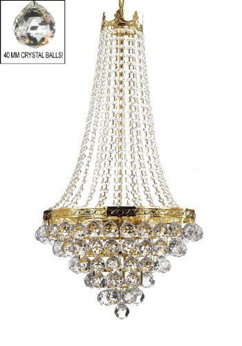 French Empire Crystal French Empire Crystal Chandelier H30" X W17" With Crystal Balls - J10-CG/B6/26026/4