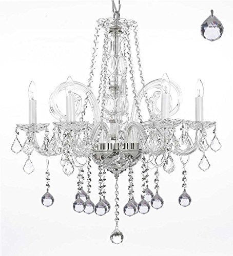 Crystal Chandelier Lighting With Crystal Balls H25" X W24" - G46-B6/385/5