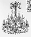 Swarovski Crystal Trimmed Maria Theresa Chandelier Lights Fixture Pendant Ceiling Lamp Dressed With Large Luxe Crystals H30" X W28" - Good For Dining Room Foyer Entryway Family Living Room - A500-Cs/B90/152/18Sw